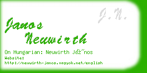 janos neuwirth business card